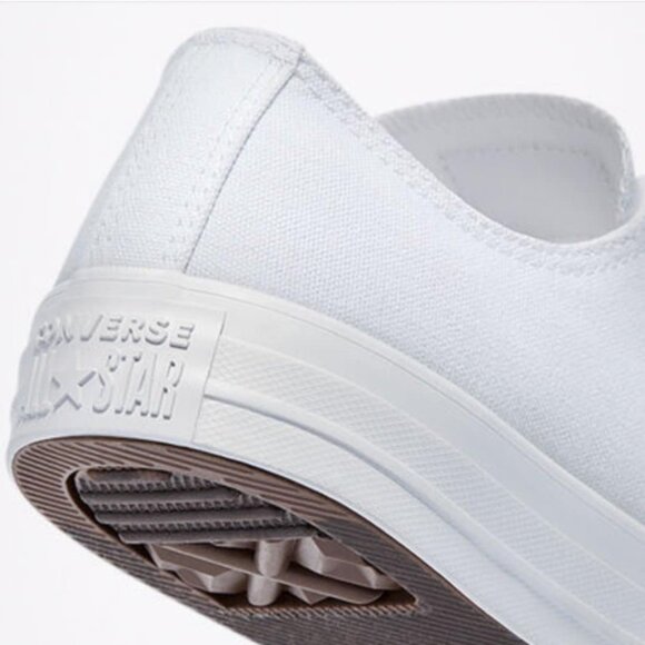 CONVERSE LOW TOPS CANVAS WHITE MONOCHROME ALL WHITE MENS 5.5 WOMENS 7.5 NEW - Picture 4 of 9